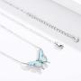 Butterfly Necklace, Opal Butterfly Necklace for Women Sterling Silver Dainty Cute Butterfly Charm Jewelry Delicate Pendant Necklace Birthday Christmas Gift for Her Girlfriend Mom Teen