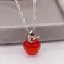 Uloveido Silver Plated Candy Apple Cubic Zirconia Pendant Necklace Earrings Jewelry for Women YL007