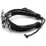 Xusamss Punk Rock Alloy Spider Bracelet Drawstring Rope Leather Bracelet,7-8inches