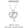 WSNANG White Dove Jewelry Peace and Love Necklace Dove in Heart Necklace Peace Statement Gift