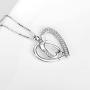 Penguin Necklace Sterling Silver Cubic Zirconia Heart Shape Penguin Gifts for Women Girls, 18''