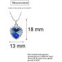 Titanic Heart of The Ocean Necklace Earrings Bracelet and Rings Jewelry Set, AILUOR Sterling Silver Blue Sapphire Crystal Necklace Pendants Wedding Prom Jewelry