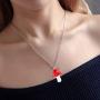 RUIZHEN Colorful Cute Mushroom Dangle Earrings Pendant Necklace Jewelry Set for Wowen Girls