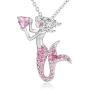 Little Mermaid Pendant Necklace for Women Teen Girls, Fairytale Mermaid Girls Jewelry Gifts