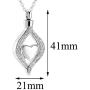 LuxglitterLin Teardrop Eye of My Heart Crystal Cremation Urn Necklace for Human Pet Ashes Holder Memorial Keepsake Pendant Jewelry