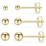 Sterling Silver Tiny Round Ball Stud Earrings for Women Girls Men- 3 Pairs Hypoallergenic Small Dot Studs Earrings Pack Cartilage Tragus Helix Earrings (2mm 3mm 4mm)