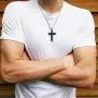 epiphaneia Mens Fear Not Isaiah 41v10 Stainless Steel Cross Necklace Black & Silver - Mens Jewelry Cross Necklaces Christian Religious Gifts Christians Gift for Men - Birthday for Dad, Fathers Day epiphaneia Mens Fear Not Isaiah 41v10 Stainless Steel Cross Necklace Black & Silver - Mens Jewelry Cross Necklaces Christian Religious Gifts Christians Gift for Men - Birthday for Dad, Fathers Day
