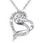 Heart Sterling Silver Necklace for Women CELESTIA CZ Heart Pendant I Love You to The Moon and Back Necklaces, Birthday Gifts - 18'' chain Heart Sterling Silver Necklace for Women CELESTIA CZ Heart Pendant I Love You to The Moon and Back Necklaces, Birthday Gifts - 18'' chain