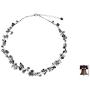 NOVICA Dyed Gray Cultured Freshwater Pearl and Tourmalinated Quartz Necklace, 16.5'' River of Night
