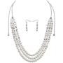 S SUSANN Faux Pearl Necklace Set Imitation Pearl Necklace and Earring Good Gift for Women