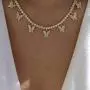 SUNXN Butterfly Necklace Tennis Chain Choker CZ Bling Silver Gold Pendant Necklace Gift for Women Girls Jewelry
