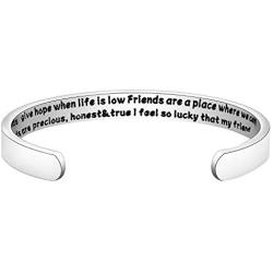 FUSTMW Friends Thank You Gift Friends Keychain I Feel So Lucky That My Friend is You Friendship Jewelry Going Away Gifts