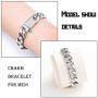constantlife Cremation Bracelet for Ashes Men Memorial Jewelry Stainless Steel Hand Chain Personalized Customization Keepsake - 7.1 in/ 7.9 in/8.7 in/9.5 in