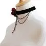 Clairy Gothic Flower Choker Necklace Black Necklace Crystal Necklace Chain Delicate Pendant Necklace Halloween Jewelry for Women and Girls