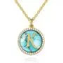 KissYan Turquoise Initial Necklace, 18K Gold Letter Pendant Dainty Jewelry Cubic Zirconia Alphabet Charms Adjustable Chain Necklace for Women Girls KissYan Turquoise Initial Necklace, 18K Gold Letter Pendant Dainty Jewelry Cubic Zirconia Alphabet Charms Adjustable Chain Necklace for Women Girls