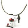 Beauty Rose Necklace Jewelry - Beast Belle Rose Glass Necklace Merchandise Gift for Women