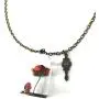 Beauty Rose Necklace Jewelry - Beast Belle Rose Glass Necklace Merchandise Gift for Women Beauty Rose Necklace Jewelry - Beast Belle Rose Glass Necklace Merchandise Gift for Women