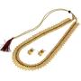 SANARA Indian Bollywood Gold Plated Traditional Laxshami Coin Temple Necklace Earring Long Necklace Set Women South Indian Jewelry