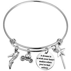 ENSIANTH Dream Princess Bracelet A Dream is A Wish Your Heart Makes When Youre Fast Asleep Nursery Gift