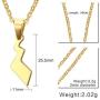 VNOX Stainless Steel Pokemon Pikachus Tail Pendant Necklace,Gold Plated,Free Chain 20''