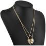 ODETOJOY Best Friends Necklace for 2 BFF Broken Heart Necklace Rhinestone Bestfriends Engraved Letters Pendant
