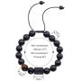 BUREI 12 Zodiac Constellation Bead Bracelet for Men Women, 8mm 10mm Natural Black Onyx Stone Horoscope Bracelet Gifts