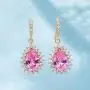 Swarovski Crystal Halo Teardrop Drop Dangle Earrings for Women 14K Rose Gold Plated Hypoallergenic Jewelry Swarovski Crystal Halo Teardrop Drop Dangle Earrings for Women 14K Rose Gold Plated Hypoallergenic Jewelry
