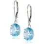 Sterling Silver Oval Created or Genuine Gemstone Dangle Earrings