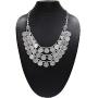 Saissa Oxidised Metal Silver Plated Multi-strand Coins Necklace Indian Jewelry for Women