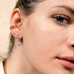 YANODA 14K Gold Plated Huggie Earrings Small Hoop Charm Spike Earrings with Cubic Zirconia Drop Dangle Geometric Cartilage Earrings Cute Ear Piercing Simple Dainty Gifts for Women