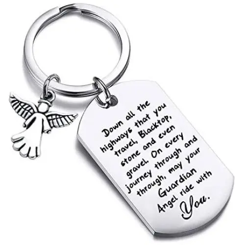 FUSTMW Drive Safe Keychain New Driver Gifts Dad Boyfriend Gifts May Your Guardian Angel Ride with You FUSTMW Drive Safe Keychain New Driver Gifts Dad Boyfriend Gifts May Your Guardian Angel Ride with You