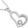 ALOV Jewelry Sterling Silver Love My Mother-in-Law Love Heart Cubic Zirconia Pendant Necklace