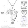 Besilver Jewmon Africa Map Pendant Necklace Charm Hip Hop Jewelry 925 Sterling Silver Hollow Life Tree Necklace for Women Men FP0078W