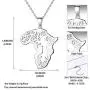 Besilver Jewmon Africa Map Pendant Necklace Charm Hip Hop Jewelry 925 Sterling Silver Hollow Life Tree Necklace for Women Men FP0078W