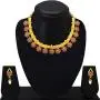 Aheli Bollywood Flower Shape Multicolor Colored Faux Stone Wedding Necklace Earrings Indian Fashion Jewelry Set for Women