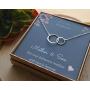 EFYTAL Mother Son Necklace, Sterling Silver Two Interlocking Infinity Circles,Mothers Day Jewelry Birthday Gift