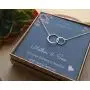 EFYTAL Mother Son Necklace, Sterling Silver Two Interlocking Infinity Circles,Mothers Day Jewelry Birthday Gift