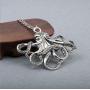 Silver Tone Steampunk Octopus Pirates of the Caribbean Necklace Earring Ring Jewelry Gift Set