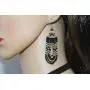HANDMADE FASHION JEWELRY HANDCRAFTED BEADED BLACK NECKLACE HOOK EARRING SET S54/1
