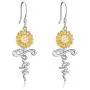 POPLYKE Sunflower Jewelry 925 Sterling Silver Sunflower Dangle Drop Earrings for Women Girls POPLYKE Sunflower Jewelry 925 Sterling Silver Sunflower Dangle Drop Earrings for Women Girls