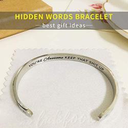 Bracelets for Women Inspirational Gifts for Women Personalized Jewelry for Best Friend Friendship Teen Girls Birthday Unique Motivational Cuff Bangle