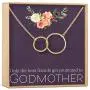 Dear Ava Godmother Necklace: Godmother Gift, Godmother Proposal, Fairy Godmother, Jewelry Gift, 2 Interlocking Circles (Gold-Plated-Brass, NA)