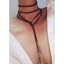 FXmimior Bohemian Long Choker with Turquoise Pendant Sexy Rock Handmade Vintage Necklace Women Accessories (brown)
