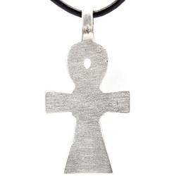 Trilogy Jewelry Pewter Ankh Egyptian Cross Pendant Black Necklace Cord with Clasp
