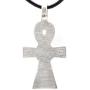 Trilogy Jewelry Pewter Ankh Egyptian Cross Pendant Black Necklace Cord with Clasp