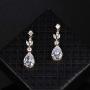 WeimanJewelry Women Cubic Zirconia Marquise Teardrop Bridal Necklace and Dangling Earring Jewelry Set for Wedding