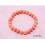 JYXJEWELRY Women Pink Coral Necklace Bracelet AAA Round Coral Beads Necklace and Stretch Bracelet Set