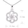 ALOV Jewelry Sterling Silver Love Peace Happiness Cubic Zirconia Pendant Necklace