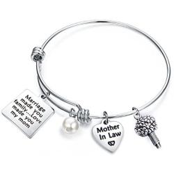Daughter in Law Bracelet Marriage Made You Family Love Made You My Daughter Jewelry Bride to Be Gift