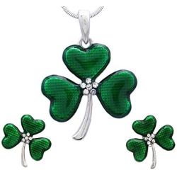 SoulBreezeCollection St. Patricks Day Irish Good Luck Charm Shamrock 4 Leaf Clover Stud Earrings (Stud Set)